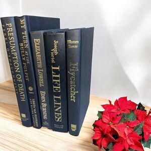 Black and Gold Decorative Books | Set of 5 Hardcover | Home Staging Prop Rental